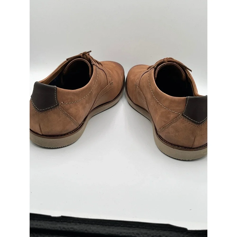 Clarks Men Tilden Cap Tan Leather Derby Oxford Shoes Brown Size 12M 261331777